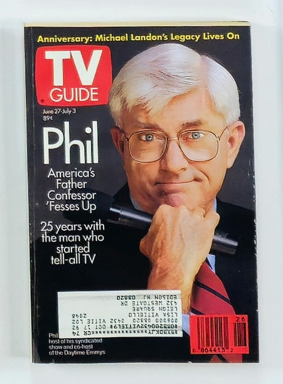 TV Guide Magazine June 27 1992 Phil Donahue of Daytime Emmys NY Metro Ed.