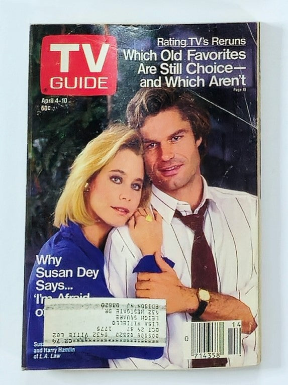 TV Guide Magazine April 4 1987 Susan Day and Harry Hamlin NY Metro Ed.