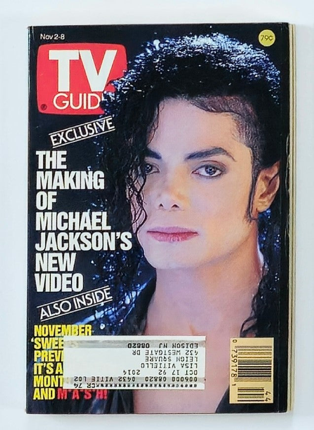 TV Guide Magazine November 2 1991 Michael Jackson's New Video NY Metro Ed.