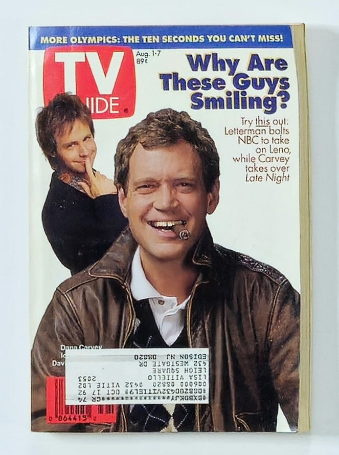 TV Guide Magazine August 1 1992 Dana Carvey and David Letterman NY Metro Ed.