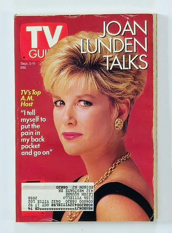 TV Guide Magazine September 5 1992 Joan Lunden Talks NY Metro Ed.