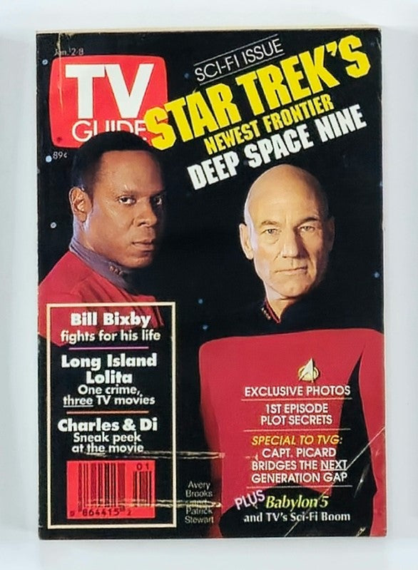 TV Guide Magazine January 2 1993 Avery Brooks & Patrick Stewart NY Metro Ed.