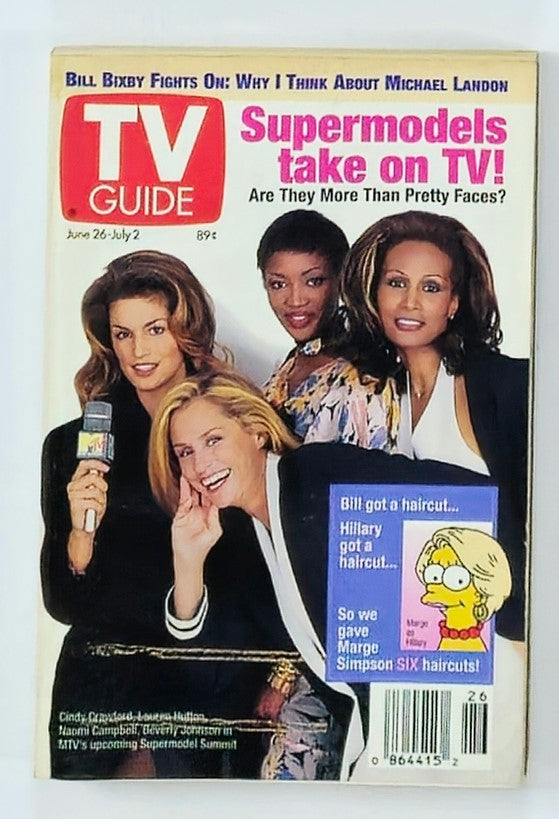 TV Guide Magazine June 26 1993 Cindy Crawford, Lauren Hutton NY Metro Ed.