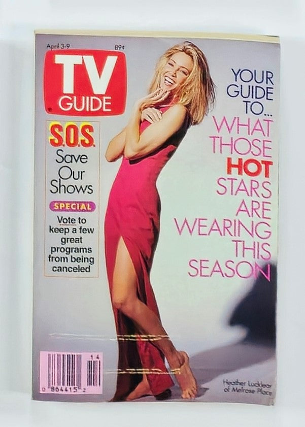 TV Guide Magazine April 3 1993 Heather Locklear of Melrose Place NY Metro Ed.