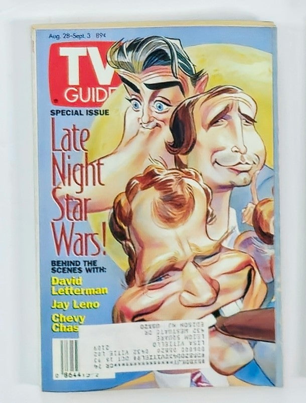 TV Guide Magazine August 28 1993 David Letterman, Jay Leno NY Metro Ed.