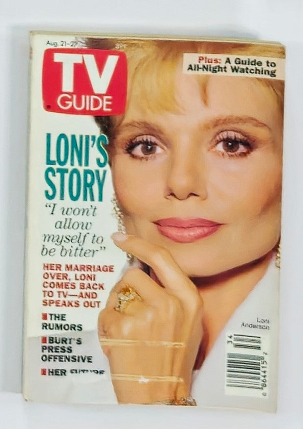 TV Guide Magazine August 21 1993 Loni Anderson's Story NY Metro Ed.