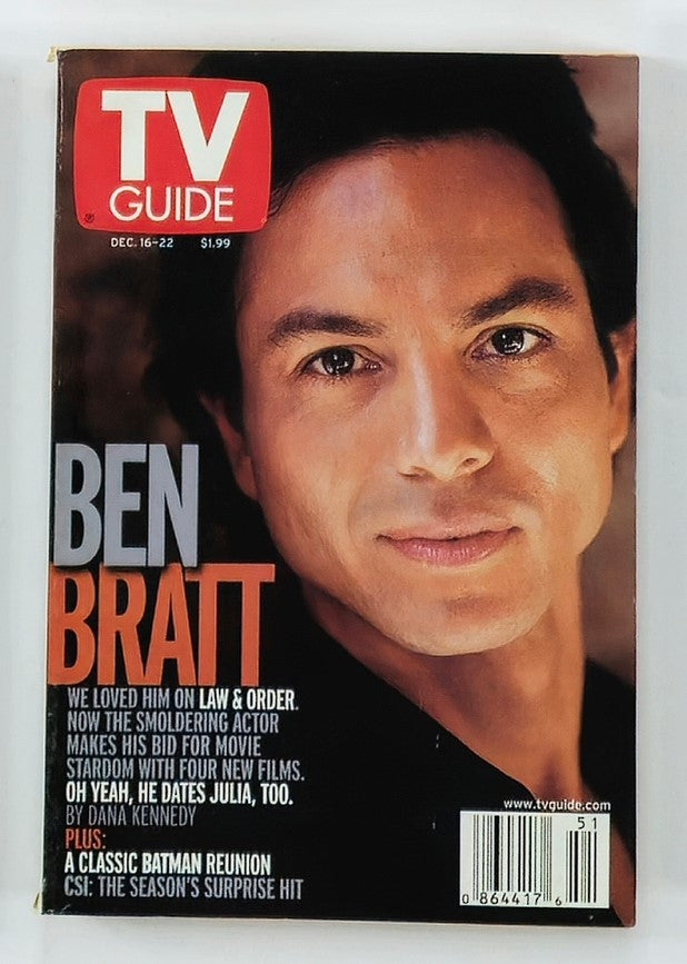 TV Guide Magazine December 16 2000 Ben Bratt in Law & Order NY Metro Ed.