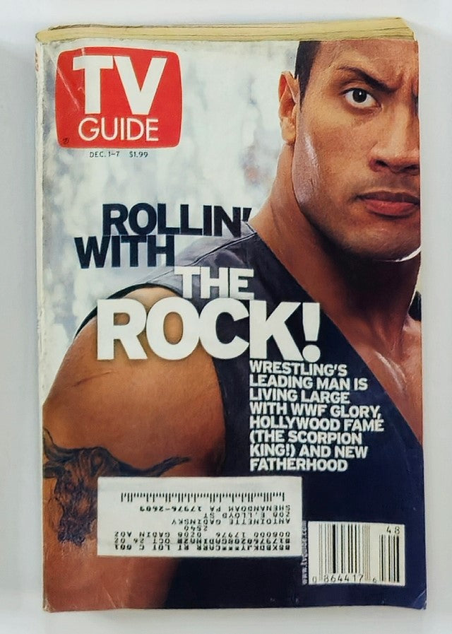 TV Guide Magazine December 1 2001 Dwayne Johnson Central Pennsylvania Ed.