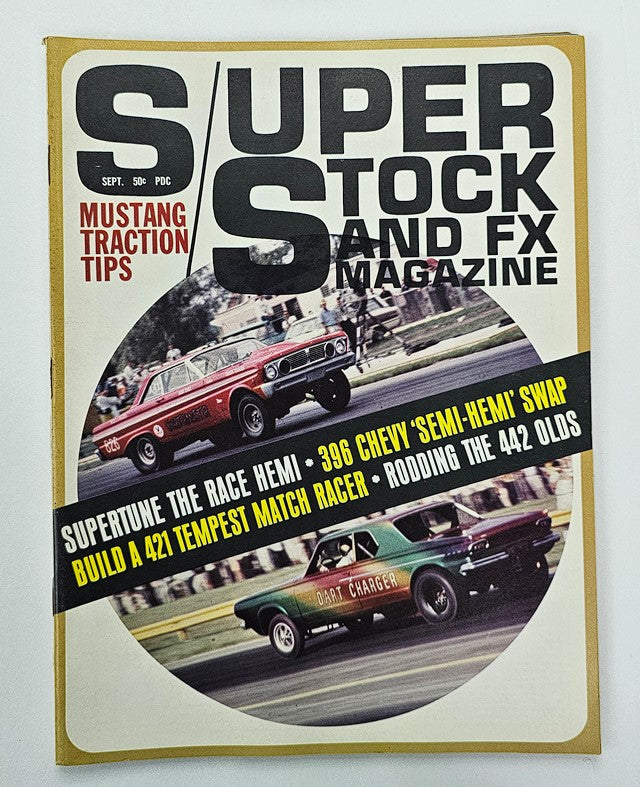 VTG Super Stock and F/X Magazine September 1966 Mustang Traction Tips No Label