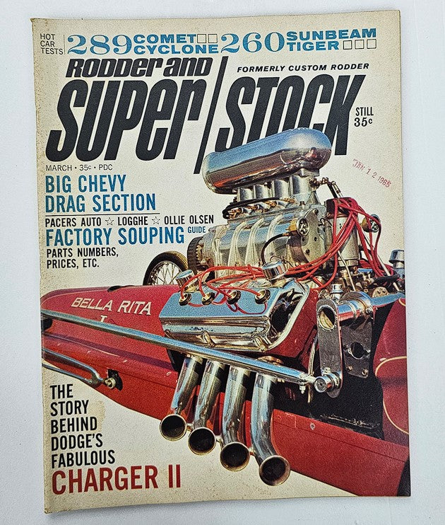 VTG Rodder and Super Stock Magazine March 1965 Big Chevy Drag Section No Label