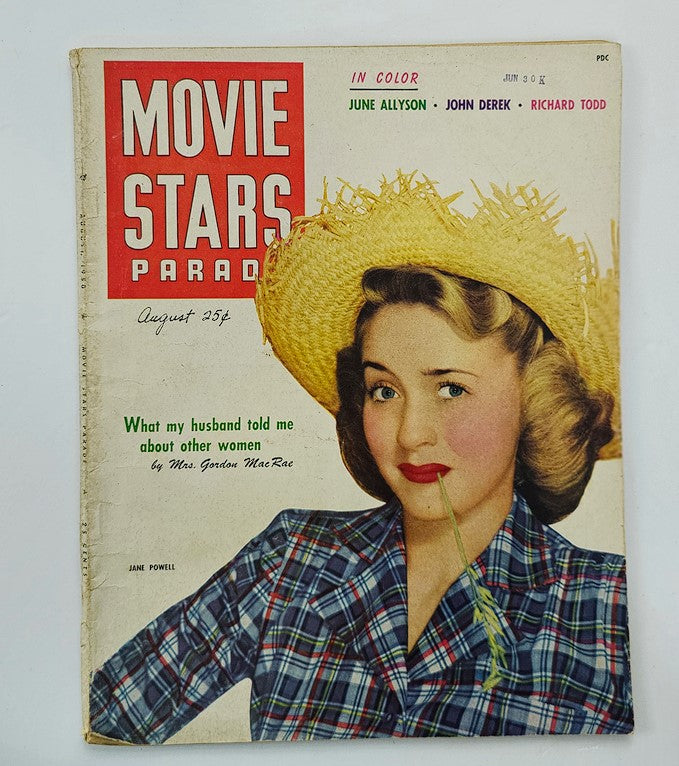 VTG Movie Stars Parade Magazine August 1950 Jane Powell No Label