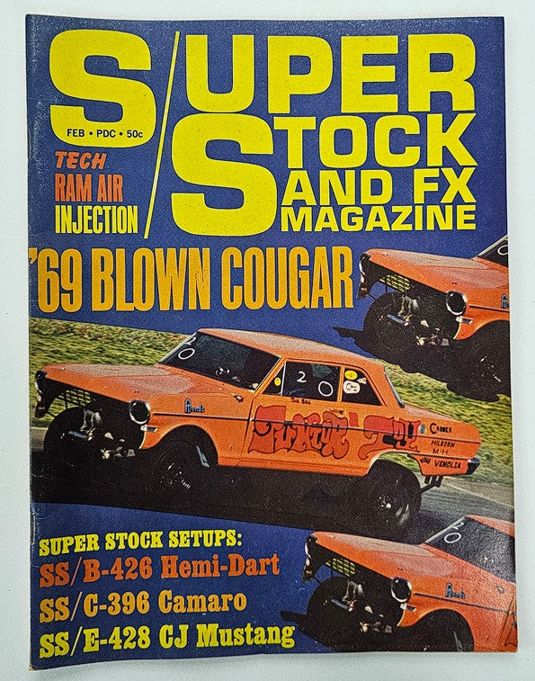 VTG Super Stock and F/X Magazine February 1969 The '69 Blown Cougar No Label