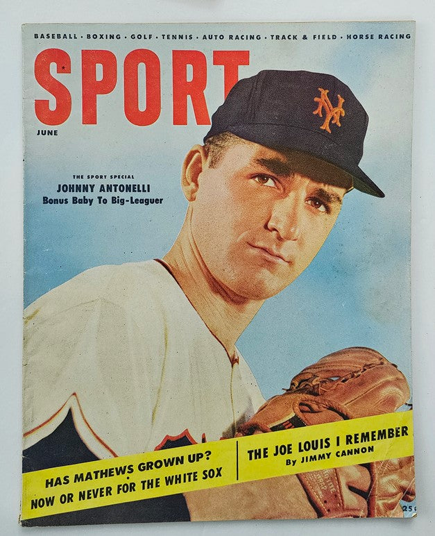 VTG Sport Magazine June 1955 MLB Giants Johnny Antonelli No Label