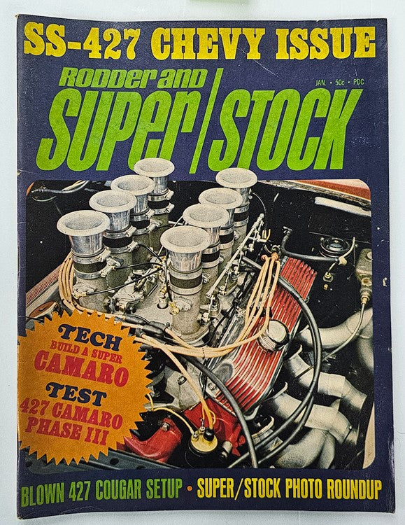 VTG Rodder and Super Stock Magazine January 1969 427 Cougar Setup No Label