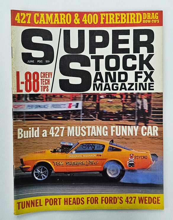 VTG Super Stock and F/X Magazine June 1968 Build 427 Mustang Funny Car No Label