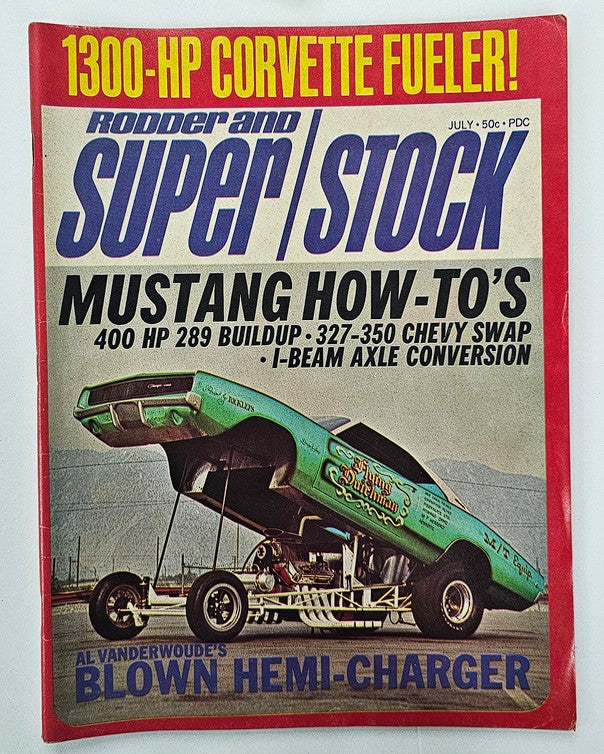 VTG Rodder and Super Stock Magazine July 1968 Blown Hemi Charger No Label