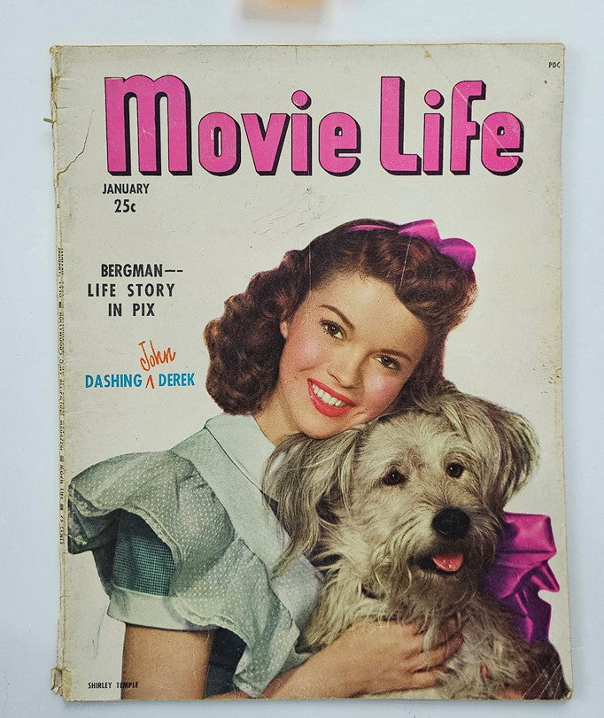 VTG Movie Life Magazine January 1950 Shirley Temple, Bergman Life Story No Label