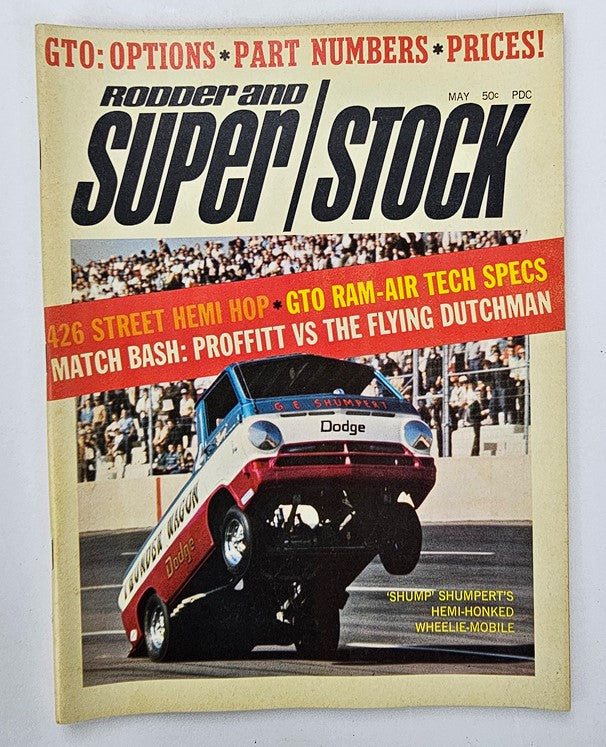 VTG Rodder and Super Stock Magazine May 1967 Hemi-Honked Wheelie-Mobile No Label