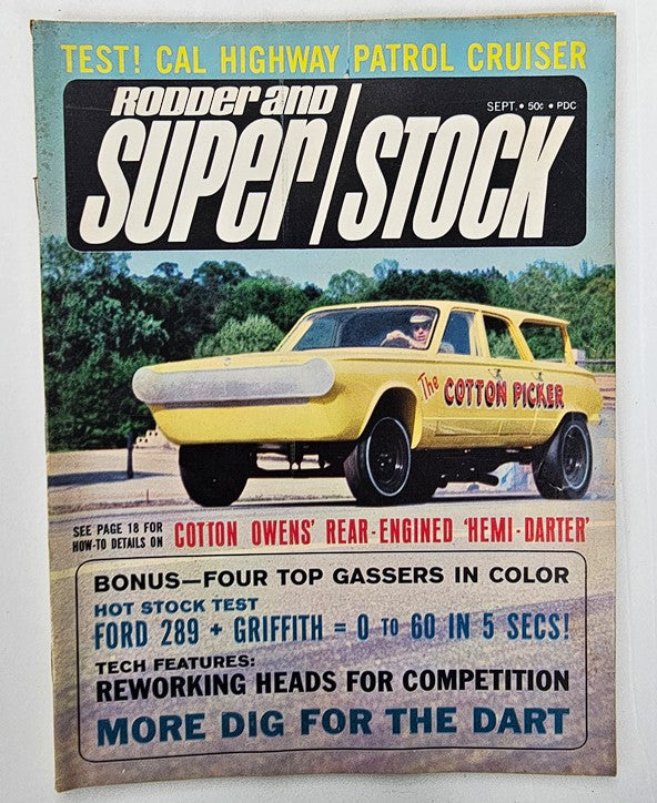 VTG Rodder and Super Stock Magazine September 1965 Owen's Hemi-Darter No Label