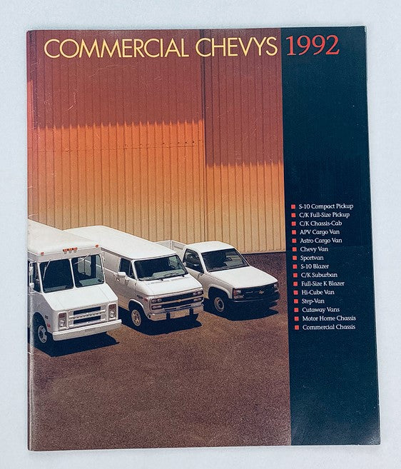 1992 Commercial Chevys Dealer Showroom Sales Brochure Guide Catalog