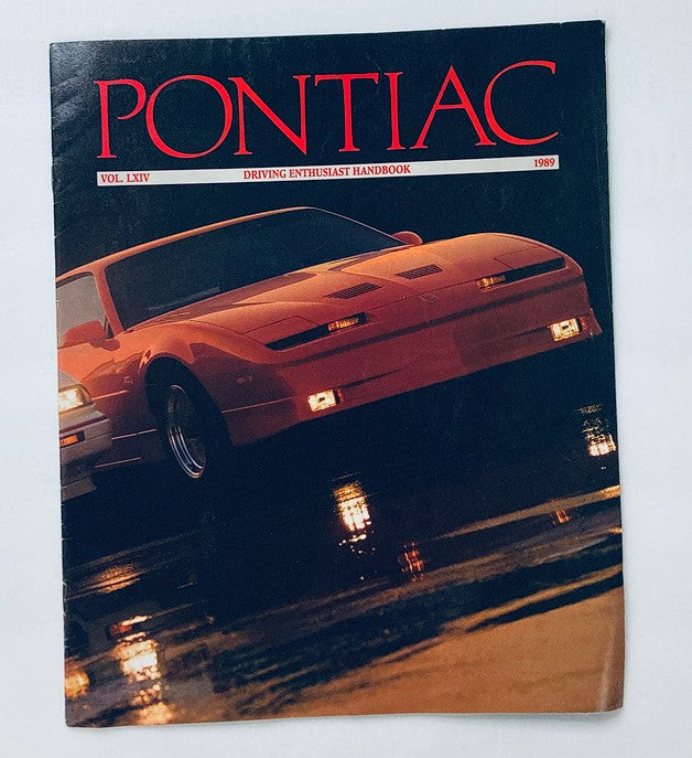 1989 Vol LXIV Pontiac Driving Enthusiast Handbook Brochure