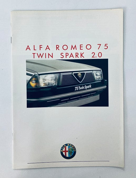 1987 Alfa Romeo 75 Twin Spark 2.0 Dealer Showroom Sales Brochure Guide Catalog