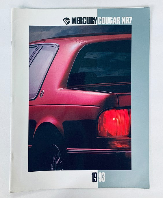 1993 Mercury Cougar XR7 Dealer Showroom Sales Brochure Guide Catalog