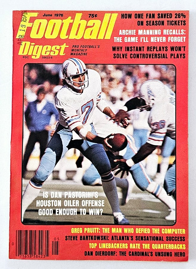 VTG Football Digest Magazine June 1976 Dan Pastorini No Label