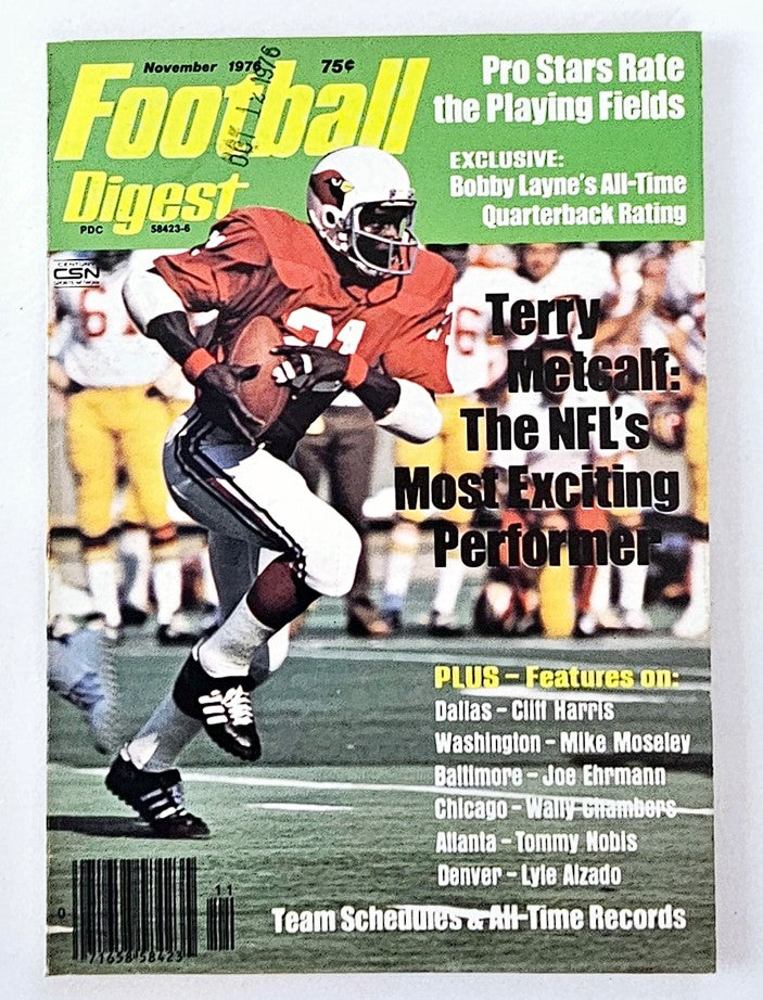 VTG Football Digest Magazine November 1976 Terry Metcalf No Label