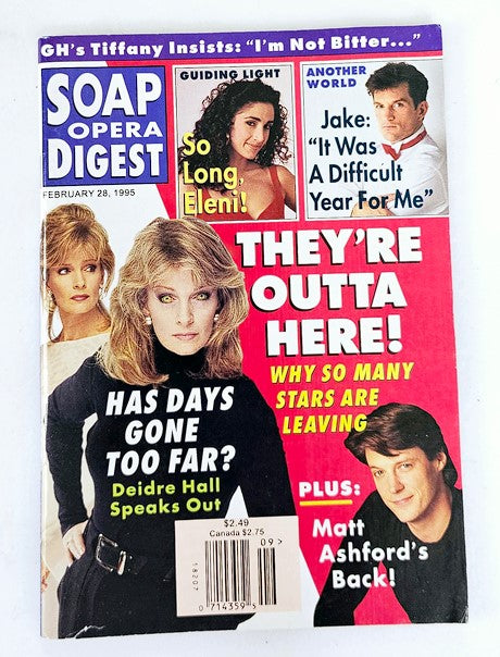 Soap Opera Digest Magazine February 28 1995 Holly Cate & Martha Byrne No Label