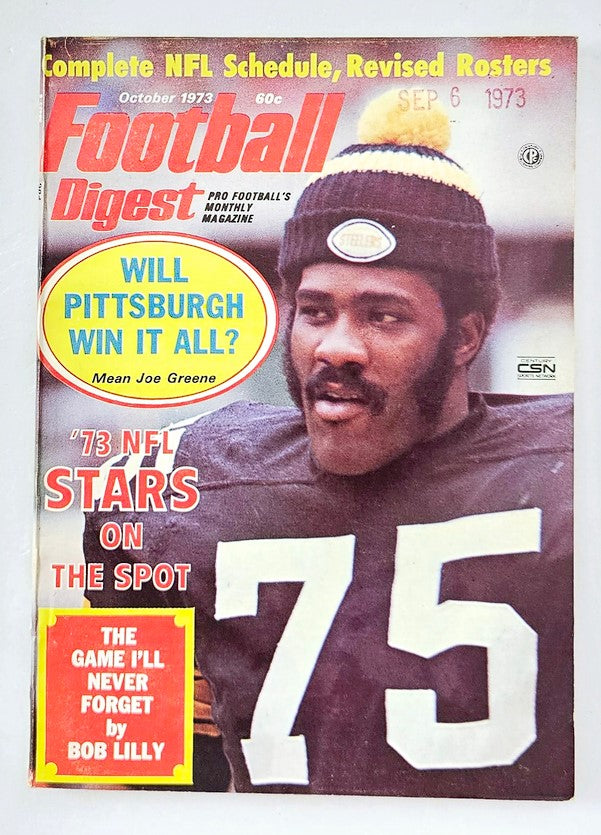 VTG Football Digest Magazine October 1973 Mean Joe Greene No Label