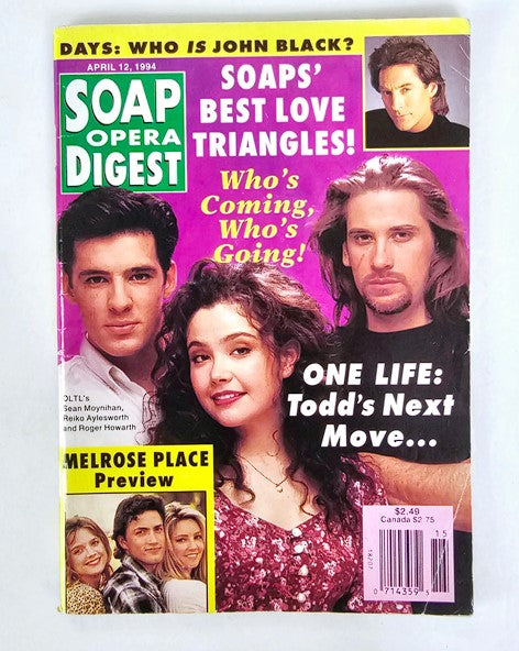 Soap Opera Digest Magazine April 12 1994 Sean Moynihan, Roger Howarth No Label