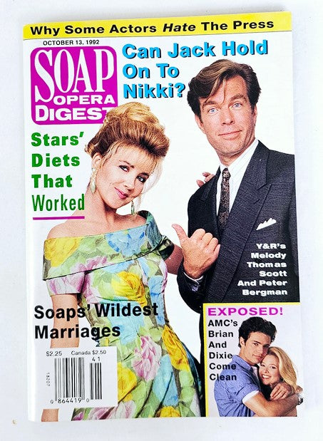 Soap Opera Digest Magazine October 13 1992 Melody Scott, Peter Bergman No Label