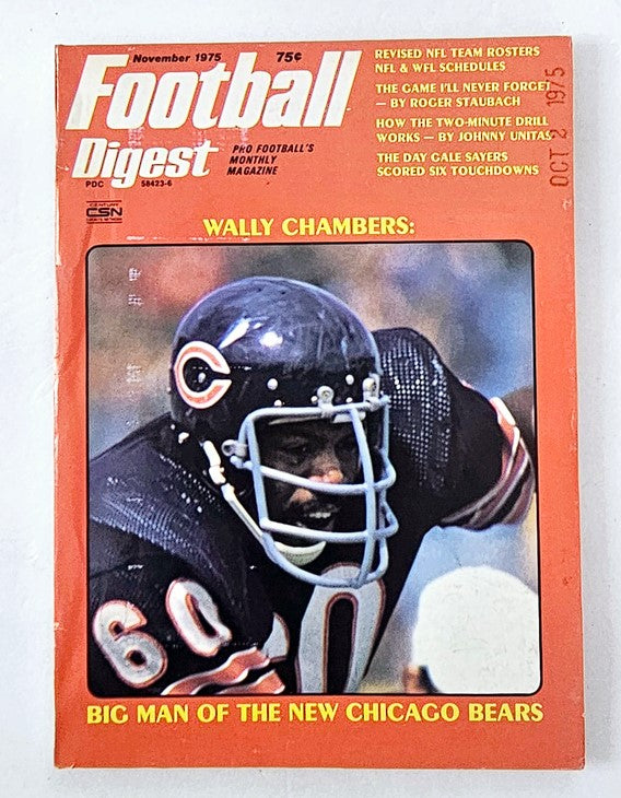 VTG Football Digest Magazine November 1975 Wally Chambers No Label