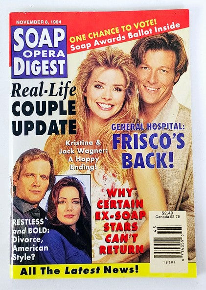 Soap Opera Digest Magazine November 8 1994 Kristina & Jack Wagner No Label