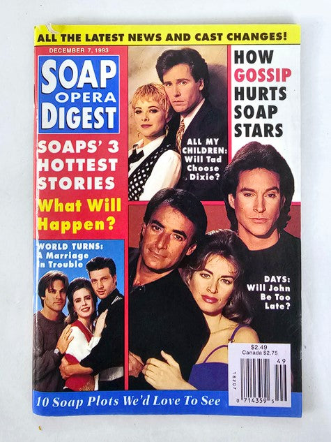 Soap Opera Digest Magazine December 7 1993 Cady McClain, Michael Knight No Label