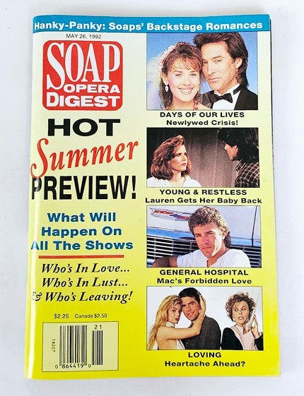 Soap Opera Digest Magazine May 26 1992 Jess Walton, Sherry Stringfield No Label