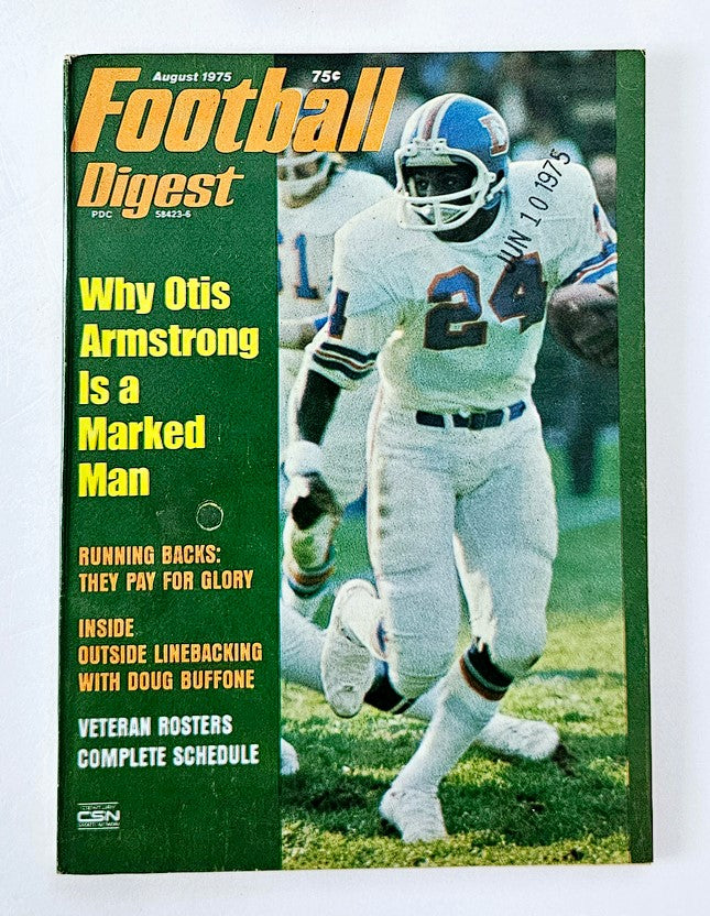 VTG Football Digest Magazine August 1975 Otis Armstrong No Label