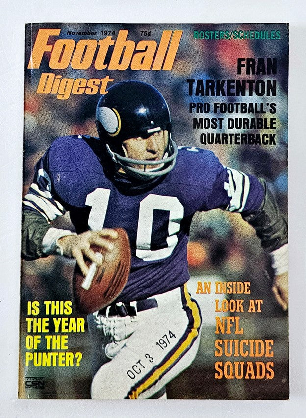 VTG Football Digest Magazine November 1974 Fran Tarkenton No Label