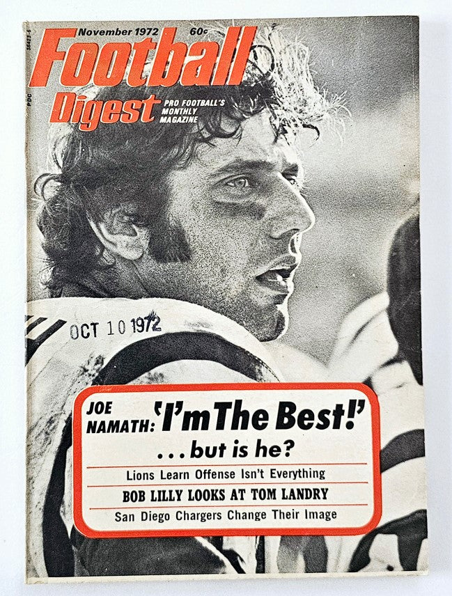 VTG Football Digest Magazine November 1972 Joe Namath 'I'm The Best' No Label