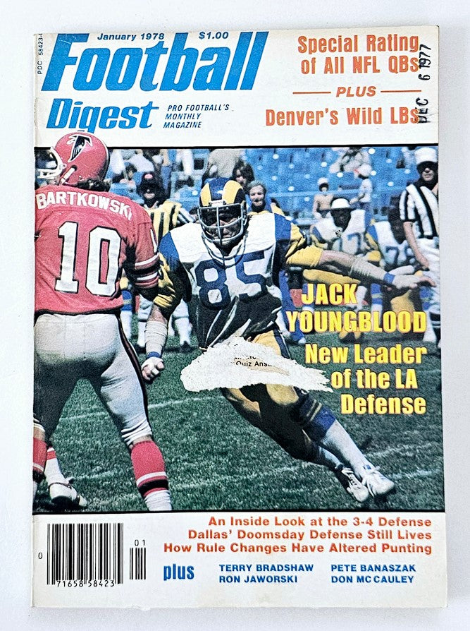 VTG Football Digest Magazine January 1978 Jack Youngblood No Label