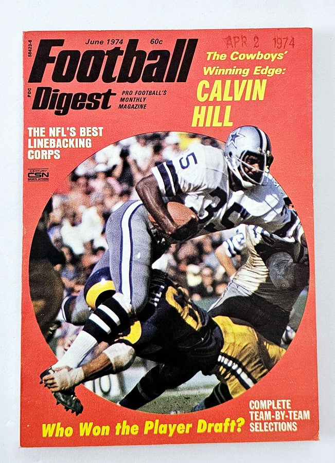 VTG Football Digest Magazine June 1974 Cowboys' Calvin Hill No Label