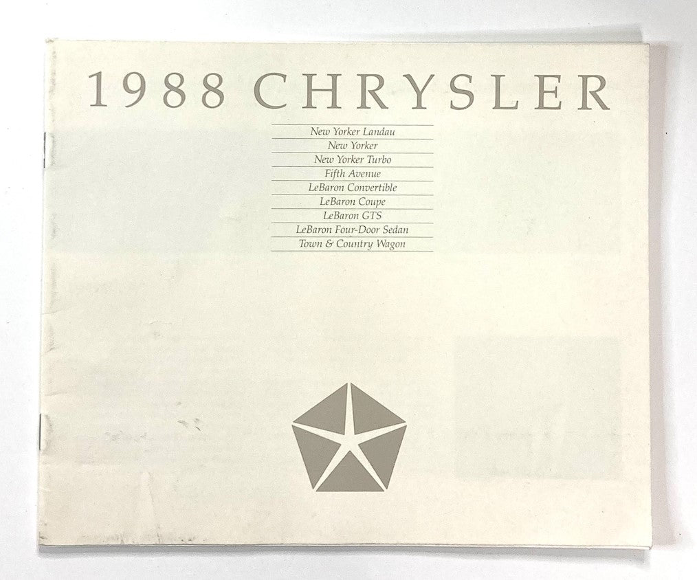 1988 Chrysler New York Landau Dealer Showroom Sales Brochure Guide Catalog