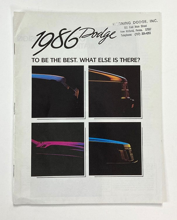 1986 Dodge Dealer Showroom Sales Brochure Guide Catalog