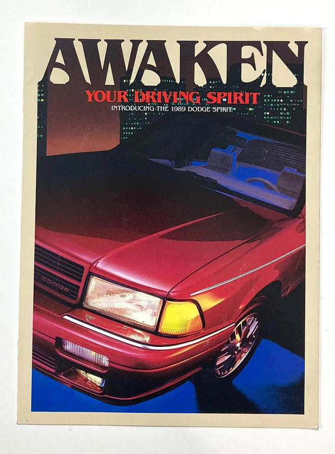 1989 Dodge Spirit Awaken Dealer Showroom Sales Brochure Guide Catalog