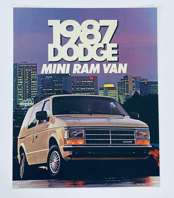 1987 Dodge Mini Ram Van Dealer Showroom Sales Brochure Guide Catalog