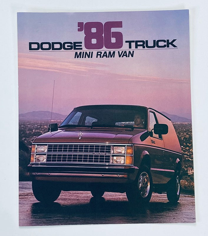 1986 Dodge Truck Mini Ram Van Dealer Showroom Sales Brochure Guide Catalog