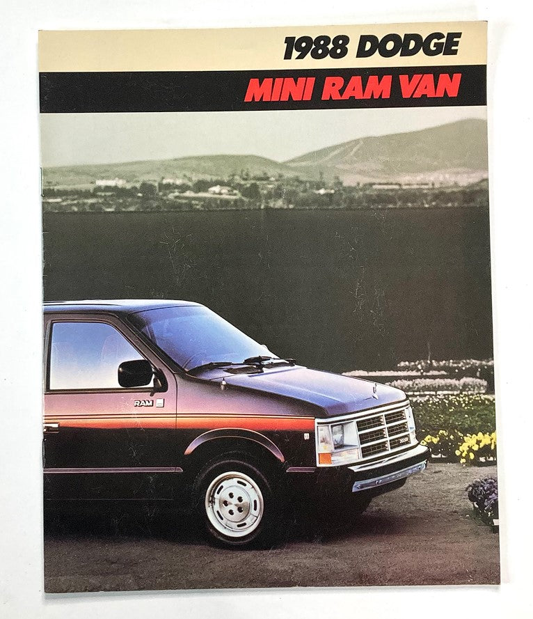 1988 Dodge Mini Ram Van Dealer Showroom Sales Brochure Guide Catalog