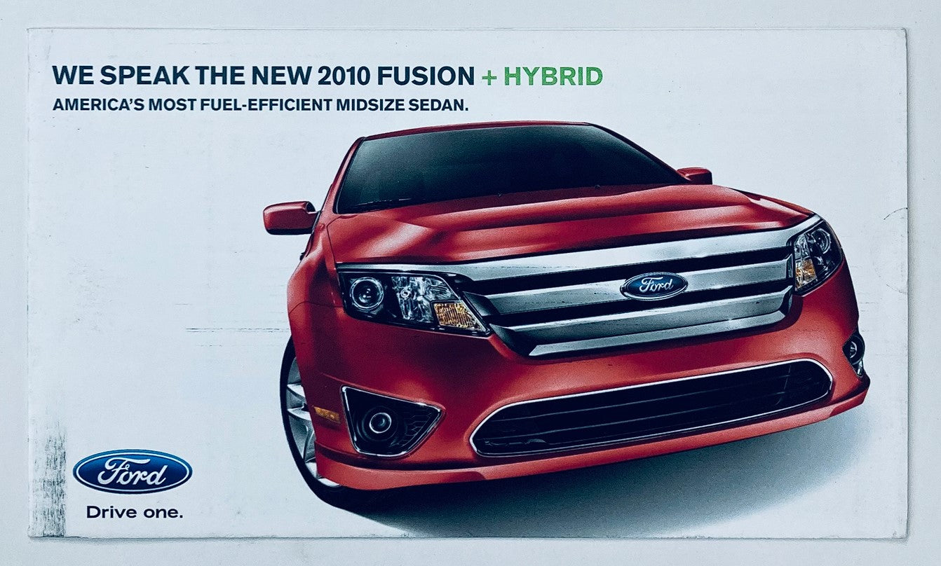 2010 Ford Fusion + Hybrid Dealer Showroom Sales Brochure Guide Catalog