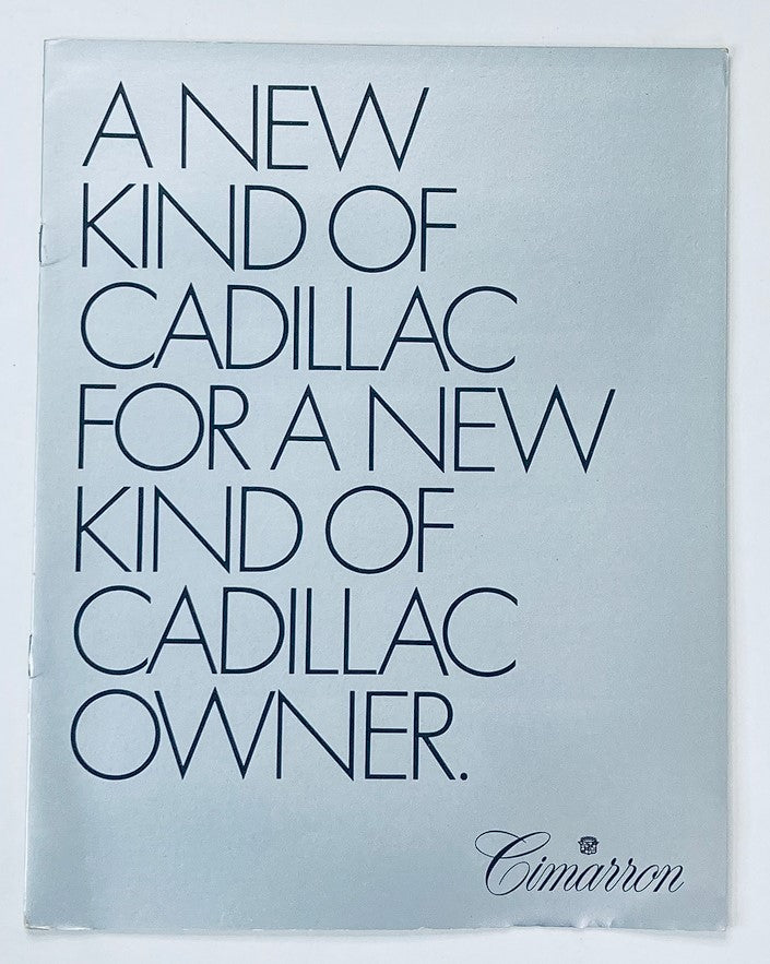 1982 Cadillac Cimarron Dealer Showroom Sales Brochure Guide Catalog